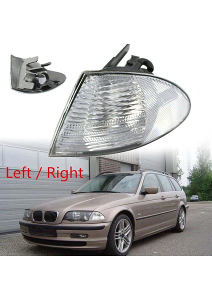 Çift Park Sinyal Köşe Işaretleyici Işıklar Lambalar Lensler-Bmw 3 Serisi E46 1999-2001 Sedan Wagon 63136902765 63136902766 (Yurt Dışından) modelleri