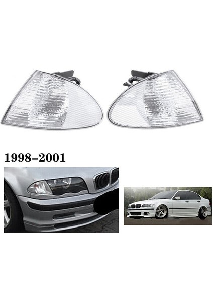 Çift Park Sinyal Köşe Işaretleyici Işıklar Lambalar Lensler-Bmw 3 Serisi E46 1999-2001 Sedan Wagon 63136902765 63136902766 (Yurt Dışından) fırsatları