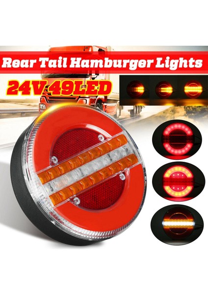 24V 49 LED Dinamik LED Römork Kamyon Kuyruk Lambası Fren Lambası Drl Akış Dönüş Sinyali Lambası Çakarlı Lamba Araba Tekne Karavan Için (Yurt Dışından)