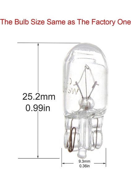 Araba T10 12V 5W 168 194 W5W Halojen Ampul Gösterge Paneli Ölçer Dash Lambası Okuma Işıkları, 10 Paket Sıcak Beyaz (Yurt Dışından) fırsatları