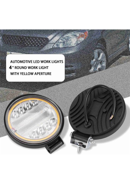 2x 4 Inç LED Çalışma Işığı Combo Spot Sel Off Road Sürüş Amber Sis Lambası (Yurt Dışından)