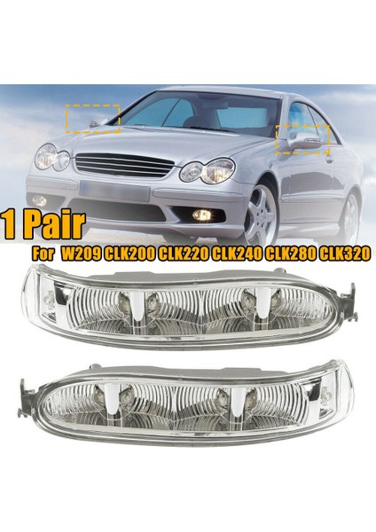 Araba LED Sol + Sağ Çift Dönüş Sinyali Işık Yan Ayna Lambası Mercedes Benz W209 Clk 2002-2009 (Yurt Dışından)