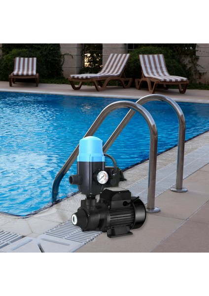 Impo QB60 Hidrofor Otomatik Su Pompası Seti Bakır Sargı 0.5 Hp 1'' Parmak Hidrofor Pompa