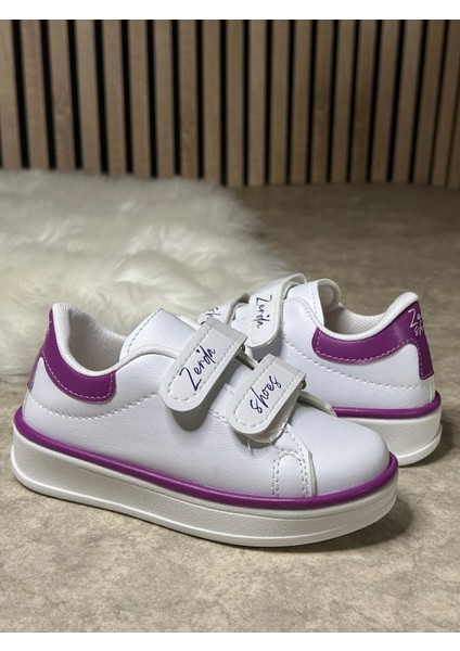 Günlük Erkek Kız Çocuk Sneaker Cırtlı Dikiş Detaylı Kalın Tabanlı Rahat Hafif Spor Ayakkabı 525PF