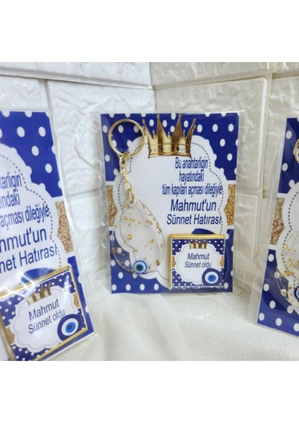 25 Adet Damla Modeli Epoksi Anahtarlık ve Çikolata Sünnet Lik