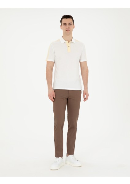 Erkek Kahverengi Slim Fit Kanvas Pantolon 50289196-VR029