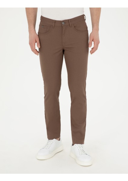 Erkek Kahverengi Slim Fit Kanvas Pantolon 50289196-VR029 fiyatları