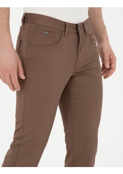 Erkek Kahverengi Slim Fit Kanvas Pantolon 50289196-VR029 indirimleri