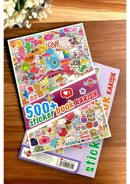 500+ Sticker Book Etiket Kitabı Sticker Defteri A5 Boyut Etiket Seti