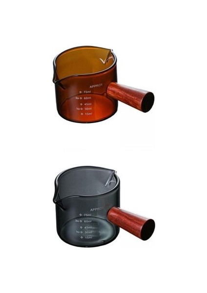 2 Adet Espresso / Ahşap Saplı Çift Ağızlı (Yurt Dışından)