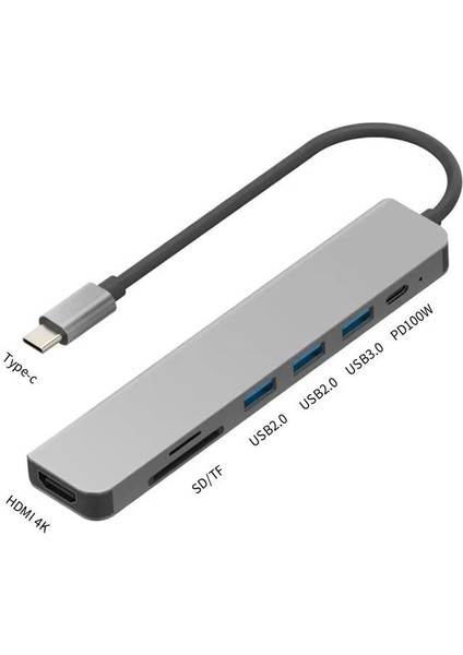 Usb-C 7 Si 1 Arada Port HDMI 2 USB 2.0 USB 3.0 Tip Sd/tf Kartı (Yurt Dışından)