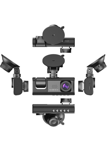 3 Parça Dashcam Seti Ön Arka Araç Içi Kamera 1080P Wi-Fi (Yurt Dışından)