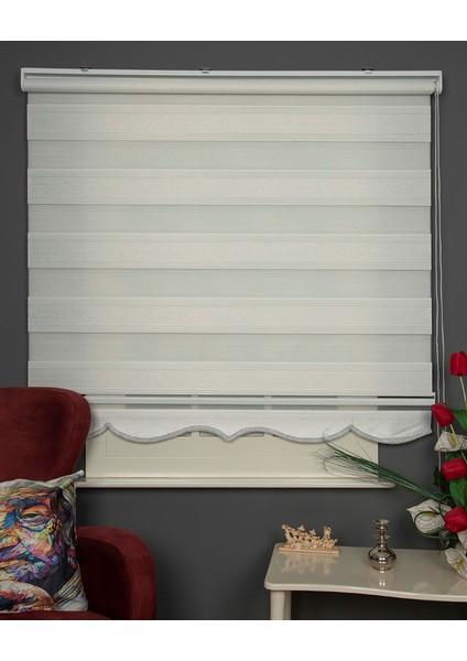 Çizgili Simli Stor Zebra Perde Balkon Perdesi, Oturma Odası Perdesi (Dayanıklı Alüminyum Kasa) fiyatları