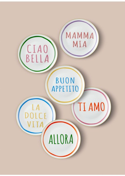 Ti Amo Pasta Tabağı 6 Kişilik