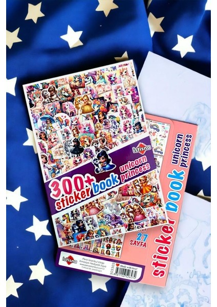 Unicorn Prensesler Sticker Book Etiket Kitabı Sticker Defteri A5 Boyut Etiket Seti