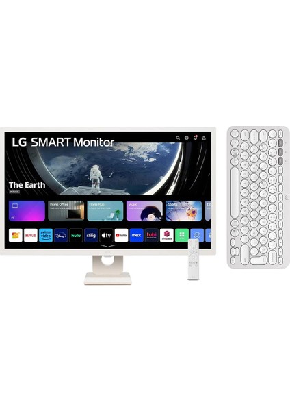 Lg 31.5'' 32SR50F-W Webos 8ms IPS Fhd Smart Monitör - Logitech Pebble Keys 2 K380S Multi-Device Bluetooth Klavye - Grafit (Türkçe Tuş Dizimi)