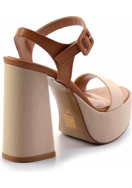 Taba Bej Keten Kadın Klasik Topuklu Ayakkabı K05225035909 modelleri