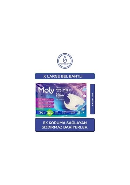Hasta Bezı Moly Bel Bantlı 7 Damla Xlarge 30 Lu 4paket
