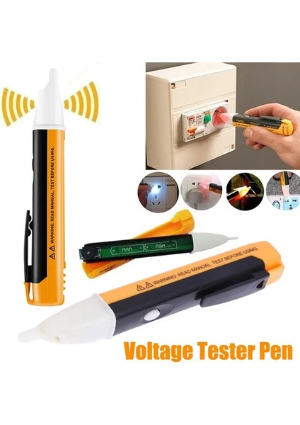 REKOTOOLS-90-1000V Gerilim Test Cihazı Elektrik Göstergesi Temassız Gerilim Test Cihazı Ac Çıkış Dedektörü Test Cihazı Kalem ile LED Işık