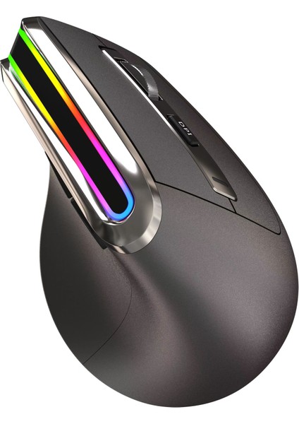 Infıny V20LD Bluetooth5.0 + 2.4ghz. Rgb Led'li Şarjlı Kablosuz Ergonomik Dikey Vertical Mouse