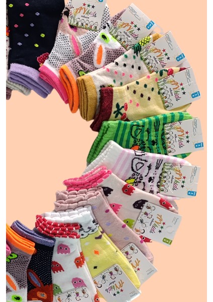 Kral Socks Kız - Erkek Çorap Tenis Model Pamuklu Terletmez (4 Çift) Öğrenci Okul Çocuk Çorabı