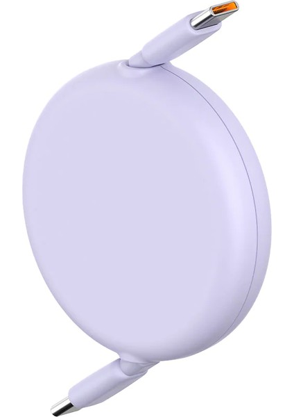 Mini Makaralı Type-C To Type-C 100W Şarj Kablosu 1m Nebula Purple