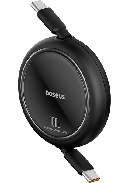 Mini Makaralı Type-C To Type-C 100W Şarj Kablosu 1m Cluster Black