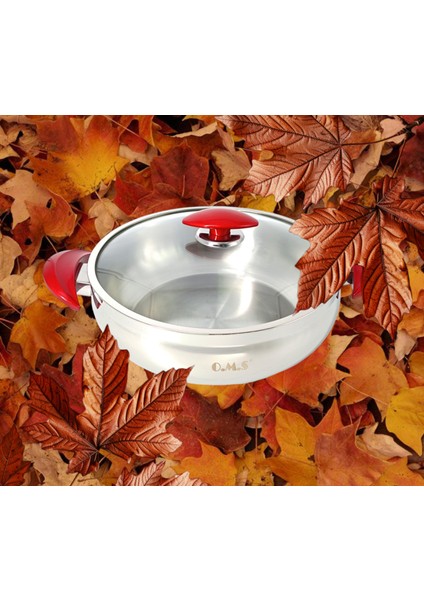 2032L - 2 Parça - Paslanmaz Çelik, Indüksiyonlu, 30X10 cm - 7,10 Litre, Basık Tencere, Gümüş Renk
