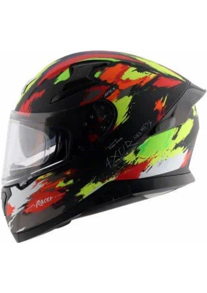 Apex Racer - Dull Black Neon Yellow / Dkny - Motosiklet Kask