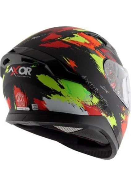 Apex Racer - Dull Black Neon Yellow / Dkny - Motosiklet Kask