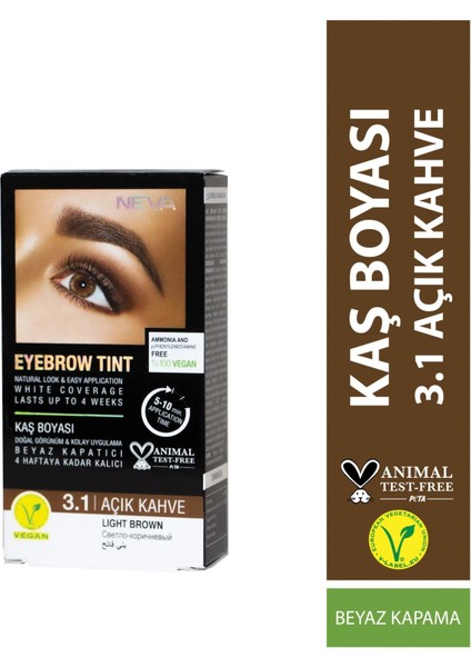 Eyebrow Tint Kaş Boyası Vegan 3.1 Açık Kahve 15 ml