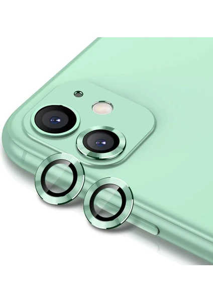 iPhone 11 Kamera Koruyucu Lens Alüminyum Alışımlı Cam (yeşil)