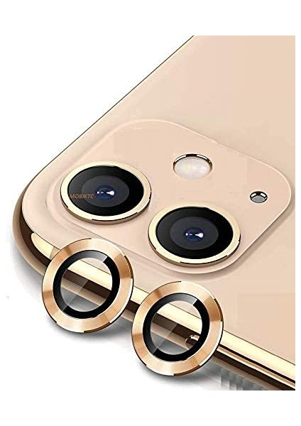 iPhone 11 Kamera Koruyucu Lens Alüminyum Alışımlı Cam (gold)