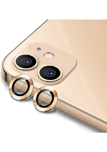 iPhone 11 Kamera Koruyucu Lens Alüminyum Alışımlı Cam (gold)