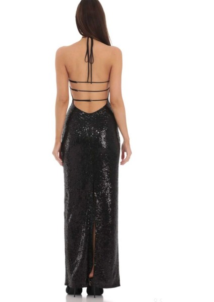 Hilaltrend Halter Yaka Baglamalı Elbise