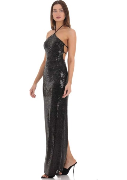 Hilaltrend Halter Yaka Baglamalı Elbise modelleri