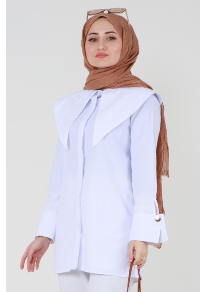 Büyük Yakalı Gömlek-Beyaz modelleri