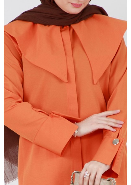 Büyük Yakalı Gömlek-Turuncu fırsatları