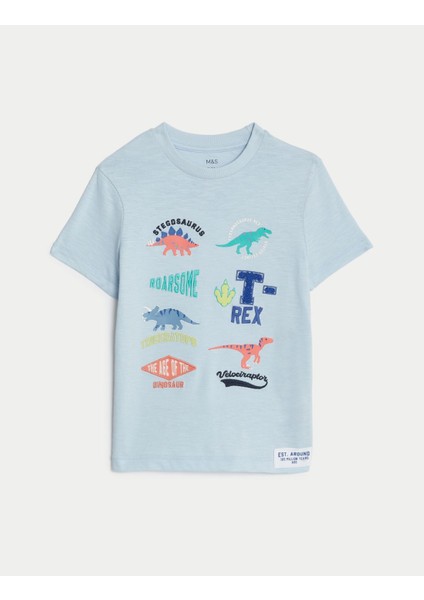 Saf Pamuklu Kısa Kollu T-Shirt