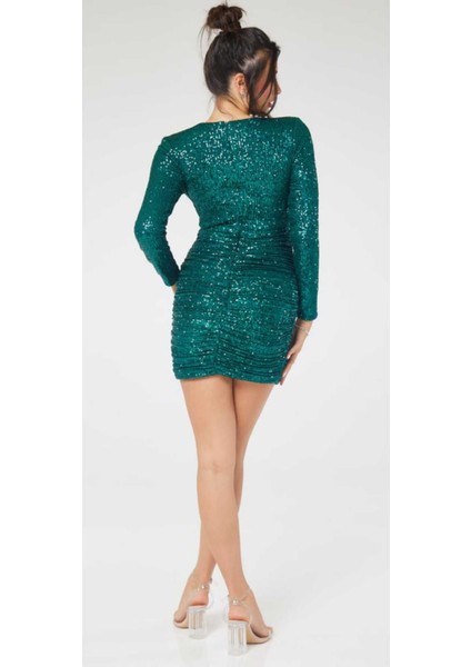 Hilaltrend Drable Detaylı Uzun Kollu Mini Elbise indirimleri