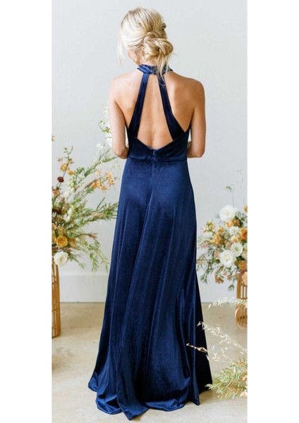 Halter Yaka Kadife Elbise fırsatları