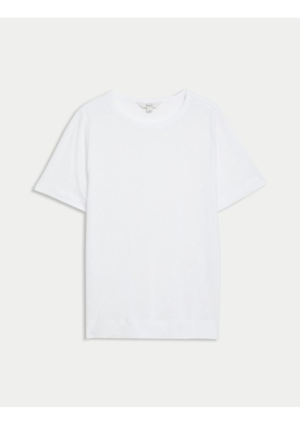 Marks & Spencer Kısa Kollu Keten T-Shirt