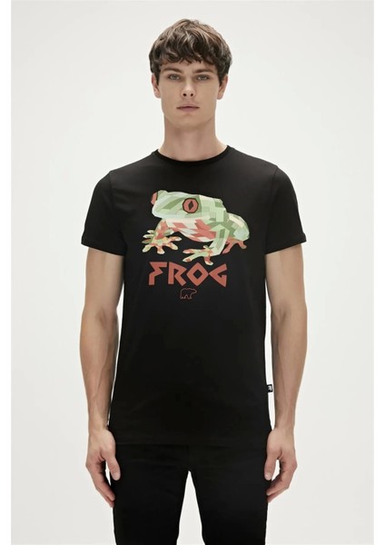 Frog 0 Yaka Erkek Tshirt Siyah fiyatları