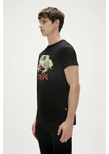 Frog 0 Yaka Erkek Tshirt Siyah modelleri
