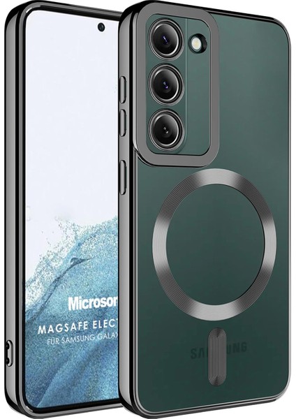 Samsung Galaxy S22 Kılıf Magsafe Luxury Electroplate Siyah