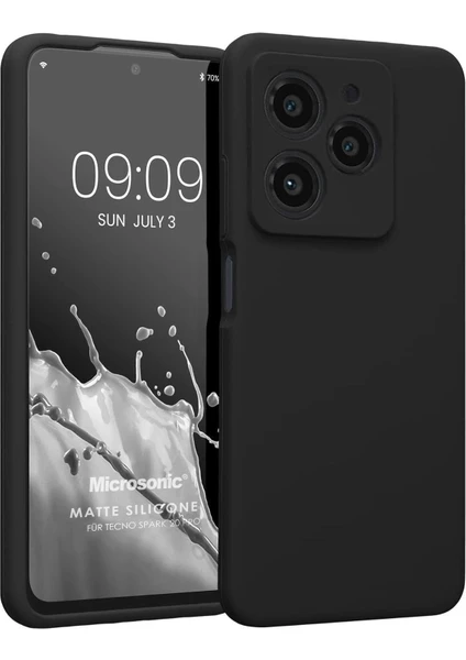 Matte Silicone Tecno Spark 20 Pro Kılıf Siyah