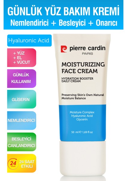 Nemlendirici & Besleyici Canlandırıcı Yüz, El ve Vücut Günlük Bakım Kremi 24 Saat Etkili 50 ml