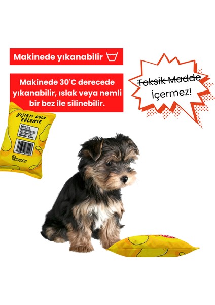 Sarı Hav's Peluş Cips Hışırtı Sesli Köpek Oyuncağı Cips Şeklinde Ses Çıkaran Köpek Oyun Arkadaşı