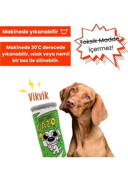 Yeşil Gazoz Peluş Kutu Içecek Köpek Oyuncağı Vikvik Sesli Köpek At Getir Oyuncağı