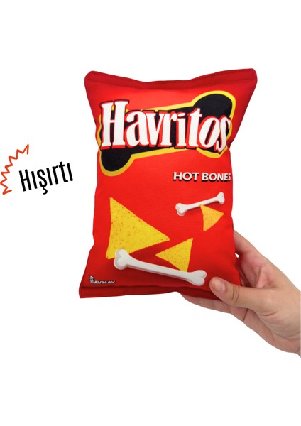 Havritos Peluş Cips Hışırtı Sesli Köpek Oyuncağı Cips Şeklinde Ses Çıkaran Köpek Oyun Arkadaşı